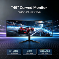 Monitor curvo ultrapanorámico para juegos de 49 pulgadas 32:9, 3840*1080, frecuencia de actualización de 144Hz, 300cd/m², luz azul baja, monitor de pantalla para juegos de PC