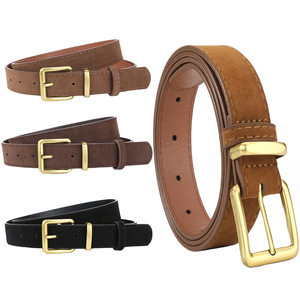 <span class=keywords><strong>Ceinture</strong></span> en similicuir mat pour <span class=keywords><strong>femme</strong></span> avec boucle ardillon carrée en métal doré, <span class=keywords><strong>ceinture</strong></span> en cuir vintage réglable pour jeans, pantalons et tenues décontractées quotidiennes - Product Image 1