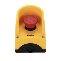 Boîtier de commande étanche ManHua pour interrupteur d'arrêt d'urgence, bouton-poussoir champignon rouge, à verrouillage et déverrouillage, NO+NC