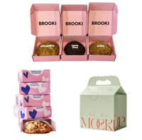 Boîte à biscuits biodégradable de qualité alimentaire, pliable, avec logo personnalisé, boîte à gâteaux, boîte à biscuits, emballage de dessert, boîte à biscuits en papier
