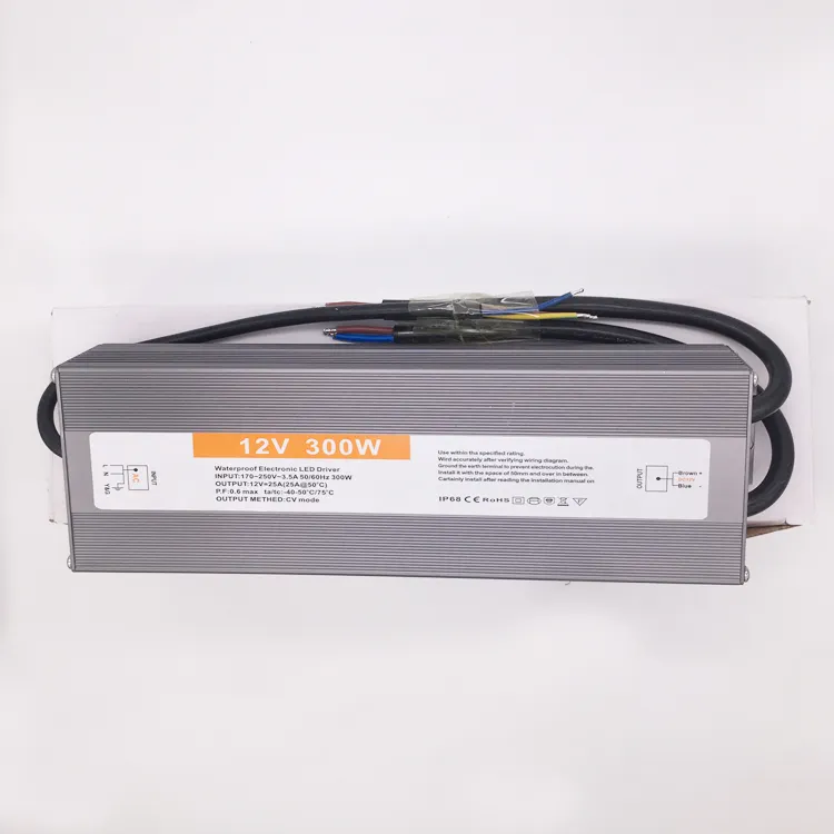 220V ac a dc 12 volt 25a fuente de alimentacion conmutada impermeabile IP68 di commutazione slim power supply 300w