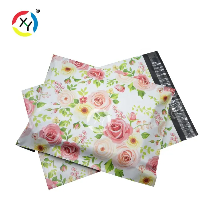 Custom Floral Printed Self-Sealing Plastic Poly Mailing Courier Bag for Express Polymailer