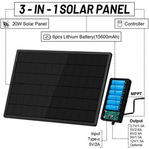 Nieuwe D20-6 High Conversion IBC Gehard Glas Mono Zonnepaneel DC 12V Zonnesysteem met Ingebouwde Batterijen en MPPT Controller - Product Image 3