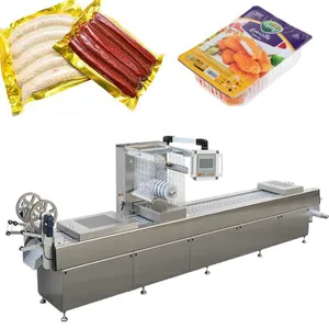 Máquina de envasado térmico para queso, máquina de envasado al vacío automática para salchichas, carne, fecha, paquete de termoformado de pescado