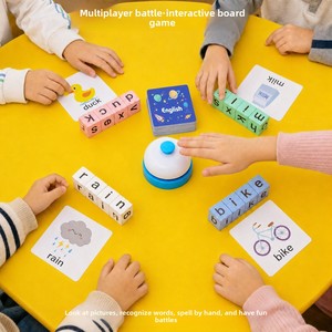 Juego de Mesa de Construcción de Palabras en Inglés para Niños con 40 Letras de Madera, Tema de Animales y Naturaleza, Juguete Educativo para Edades de 4 a 6 Años, Unisex - Product Image 1