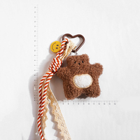 Porte-clés Léger en Peluche Étoile Ours en Peluche Frangé, Accessoire de Sac Dessin Animé Mignon pour Couple