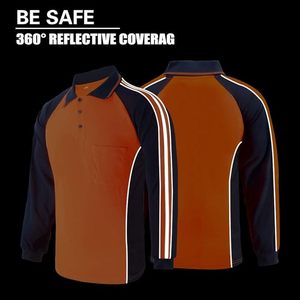 新しいカスタム安全シャツ高視認性長袖反射ユニフォームポロシャツ男性用Tシャツ建設用 - Product Image 5