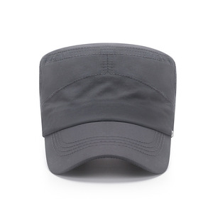 Flat Cap Men's Outdoor Quick Drying Breathable Sun Protection Hat Dark Gray Lightweight Fabric Flat Top Style - Product Image 2