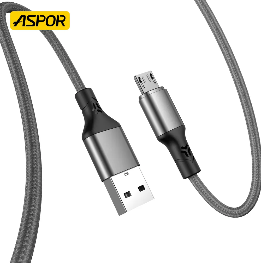 ASPOR AC-25 Mobile Phone Nylon Case Cable Quick Charging Micro Data Cable Pass 3.1A Max 1m Length