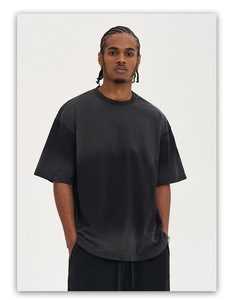 Camiseta de hombre de algodón 260G con lavado ácido y tie-dye, corte holgado oversize, estilo streetwear americano, novedad de verano 2026 - Product Image 5