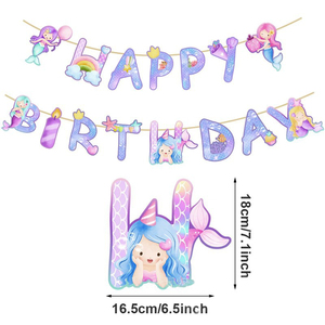 <span class=keywords><strong>Petite</strong></span> sirène décorations de fête d'anniversaire vaisselle jetable bébé douche 1er anniversaire fille sirène fête assiettes en papier - Product Image 5
