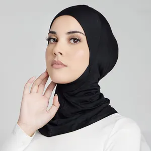 Hot Selling Solid Color Muslim Turban Loop Scarf Inner Instant Hijab Women Modal Hijab Undercap