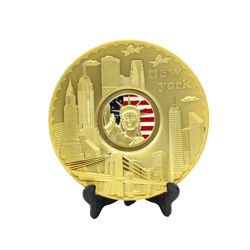 Placas en relieve 3D de Metal dorado decorativas personalizadas de fábrica, placa de recuerdo de Metal personalizada