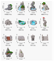 Kits aquatiques miniatures pour enfants, comprenant : Fontaine, Pont en pierre, Résine, Jardin féerique, Étang, Cascade, Grue de montagne, Rocaille, Pavillon, Lanterne