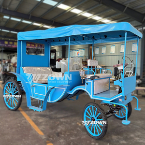 รถม้าชมวิวไฟฟ้า ZOWN สีน้ำเงิน หลังคาขนาดใหญ่ สำหรับงานแต่งงาน - Product Image 1