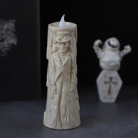 Lanterne Citrouille Squelette d'Halloween à Piles, Décoration de Fête, Accessoires, Lumières de Bougies Fantôme Marié et Mariée