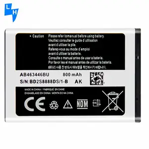 Batteria del telefono originale AB463446BU per batteria del telefono Samsung X208 X150 sostituzione 800mah veramente di alta qualità