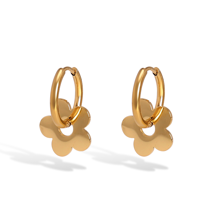 Boucles d'oreilles pendantes Or Jaune 375 Motifs Feuilles Ref. 43585