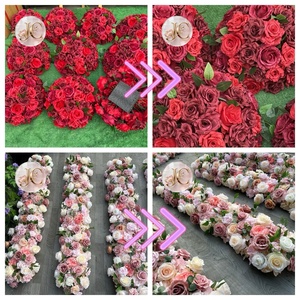 Arreglo Floral en Forma de Corazón con Rosas Artificiales de Seda <span class=keywords><strong>para</strong></span> Fondo de Boda, Decoración Romántica <span class=keywords><strong>para</strong></span> Pedida de Mano - Product Image 2