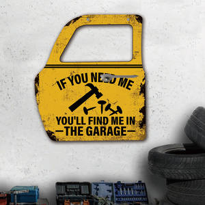 Letreros Metálicos Retro para Puerta de Coche, Letrero de Pared Vintage para Garaje, Letrero Metálico de Estaño con la Frase 'Si Me Necesitas, Encuentra Mi Coche en el Garaje', Decoración para Bar - Product Image 2