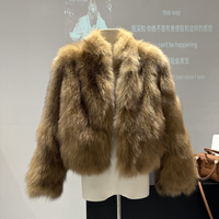 Manteau de fourrure d'hiver de luxe pour femmes avec veste en fourrure de renard véritable respirant et doublure en polyester