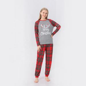 2023 plus récent correspondant famille imprimé pyjamas enfants manches longues rouge et vert pyjamas de noël - Product Image 3