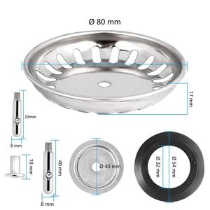 Wsy Hot 78Mm Stainless Steel Kitchen Strainer Stopper Waste <b>Plug</b> Filter Deodorization Type Basin Sink Drain - Product Image 2
