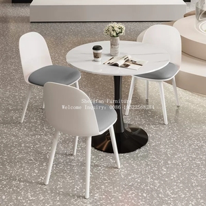 Wholesale Nordic MDF Top Coffee Shop Hotel Living Room Kitchen White Office Metal <strong>Tables</strong> Negotiation <strong>Table</strong> <strong>Tulip</strong> Dining <strong>Table</strong> - Product Image 6