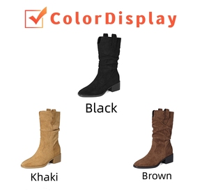 Sepatu <span class=keywords><strong>Boots</strong></span> Suede Retro Model Ankle & Bootie dengan Ujung Runcing dan Hak Tebal, Gaya Roman untuk Wanita, Musim Semi/Gugur/Dingin Terbaru - Product Image 6