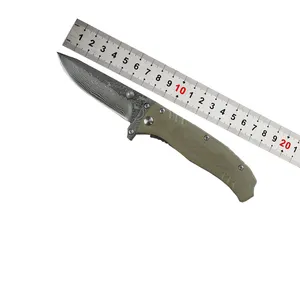 OEM custom made Damascus material filed tactical survival camping folding knife supplier damascus survival knife