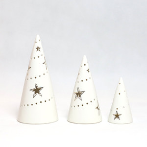 Decorazioni natalizie più vendute ornamenti in ceramica bianca albero di natale topper stella in ceramica con led - Product Image 5