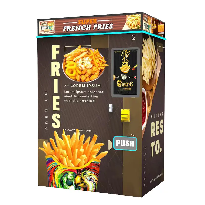 Fried chicken wings and french fries vending machine pringles vending machine hot automatic potato chips pop vending machine