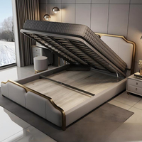 Juego de Muebles para Dormitorio, Cama Queen Size, Doble, Individual, King Size, Letto, Camas Matrimoniales, Muebles de Dormitorio Tapizados