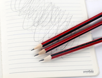 HB crayon classique rouge peinture croquis crayon en bois avec tête de gomme pour fournitures de bureau