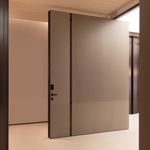 Porte de sécurité en aluminium de luxe avec verre trempé et serrure à empreintes digitales pour villa - Product Image 4