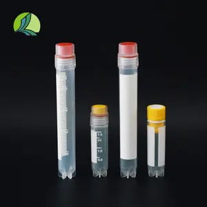 Laboratory PP Self-standing 1.8ml 2ml 5ml Transparent Cryovial Freezer Plastic Tube with Colorful Screw Caps Sample Cryo Vials