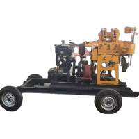Mini foreuse à carottage de 200 m avec moteur diesel et pompe pour le forage de puits d'eau, boîte de vitesses et moteur 380 V