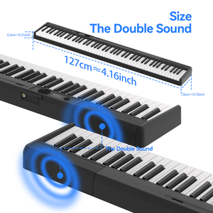 <span class=keywords><strong>Piano</strong></span> portable pliable personnalisable à 88 touches, léger et rechargeable, avec 128 rythmes, 128 sons et 79 morceaux de démonstration - Product Image 6