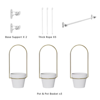 Pot de fleurs suspendu avec chaîne réglable, panier pour plantes suspendues, support mural pour plantes, décoration pour la maison, le jardin et le balcon