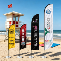 Drapeau publicitaire extérieur personnalisé en forme de goutte d'eau, résistant au vent, avec logo imprimé, pour la plage ou la publicité extérieure