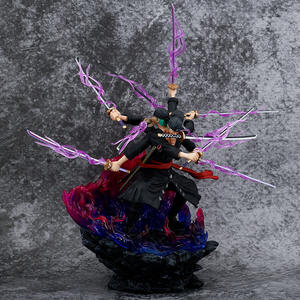39cm une pièce Anime Roronoa Zoro Wano <span class=keywords><strong>pays</strong></span> PVC modèle dessin animé jouet trois têtes Six bras neuf couteaux flux Shura Action jouet - Product Image 5