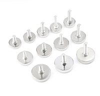 Pieds de meubles réglables en acier inoxydable pour tables, canapés, armoires, chaises – Rehausseurs de pieds réglables avec base à vis pour nivellement