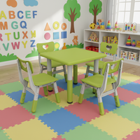 Meubles pour enfants, table et chaises carrées pour la maternelle, ensemble de table et chaise d'activités pour enfants, réglable en hauteur, bureau d'étude moderne en plastique, ensemble de chaise et de bureau