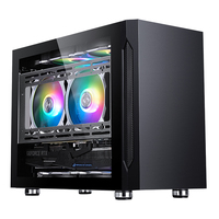 ITX — boîtier pour ordinateur de bureau gamer, Mini tour de pc pour mini-itx, panneau latéral plat, coque en métal, pour carte mère micro-atx, à monter soi-même