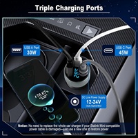 Pour Starlink Mini 2 : Chargeur de voiture et câble d'alimentation CC de 3 m avec adaptateur allume-cigare 12V-24V, affichage numérique, ports 30W et 45W