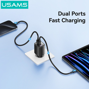 USAMS CC229 nouvel affichage numérique prise ue pd30w GaN charge super rapide <span class=keywords><strong>usb</strong></span> type <span class=keywords><strong>c</strong></span> <span class=keywords><strong>30w</strong></span> <span class=keywords><strong>chargeur</strong></span> de téléphone mural pour iphone huawei - Product Image 5