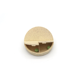 Custom Logo Round Medicen Box Biodegradable Wheat Straw Material Promotional Pill Boxes