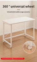 Escritorio Plegable con Ruedas |   Mesa de Computadora para Oficina en Casa que Ahorra Espacio - Mesa Auxiliar Portátil para Espacios Pequeños, Dormitorio