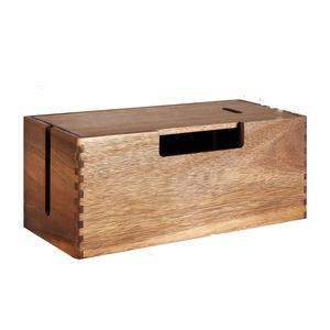Boîte de gestion des câbles en bois d'acacia, étanche <span class=keywords><strong>et</strong></span> écologique, pour le rangement dissimulé des câbles sur le bureau <span class=keywords><strong>et</strong></span> au sol, idéale pour la salle de bain <span class=keywords><strong>et</strong></span> la cuisine - Product Image 1