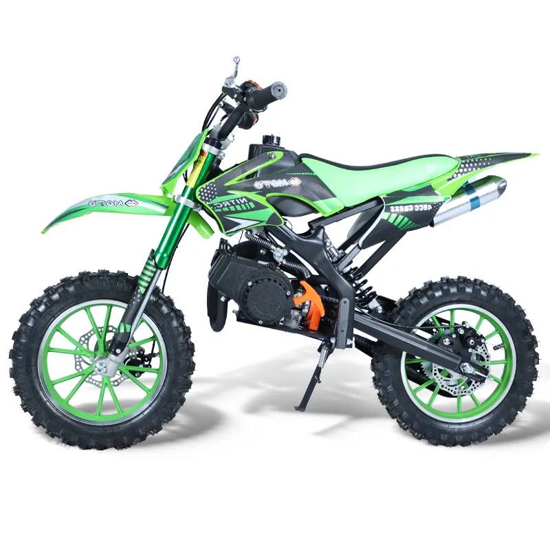 Moto cross 2 จังหวะมินิจักรยานสกปรกดึงสตาร์ทรถจักรยานยนต์ออฟโรดแก๊ส 49cc สําหรับเด็ก